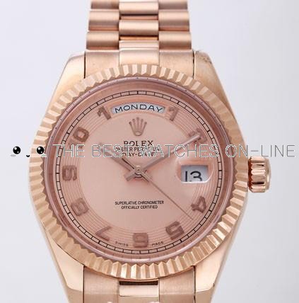 Rolex Day-Date II  Replica Watches Pink Dial RX4129-3