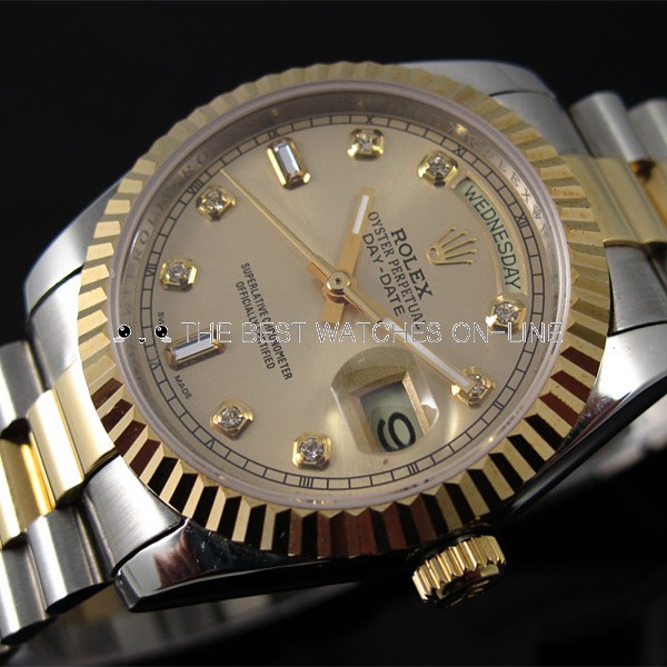 rolex oyster perpetual day date two tone