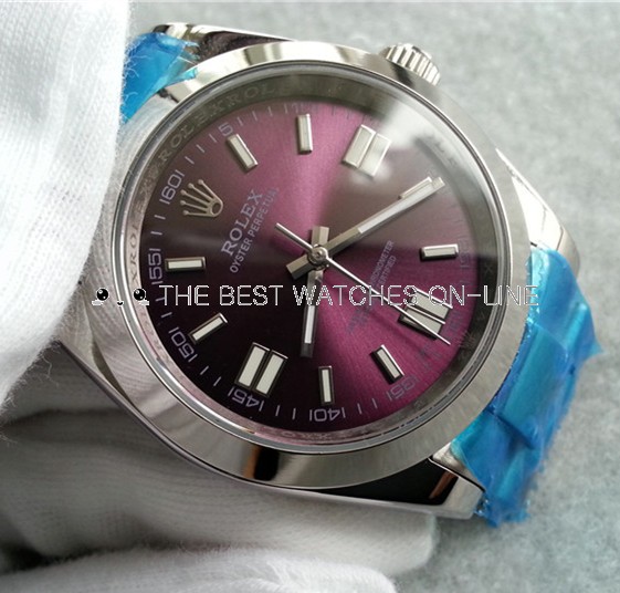 Rolex Oyster Perpetual 116000 Red grape dial Automatic Replica Watch