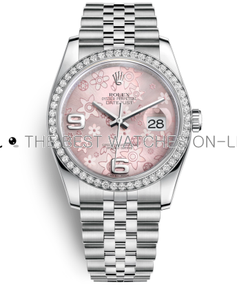 Rolex Datejust Swiss Automatic Watch 116244-0004 Pink Floral Dial 36mm (High End)