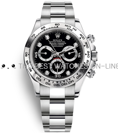 Replica Rolex Daytona Automatic Watch Diamond Marker Black Dial 40mm