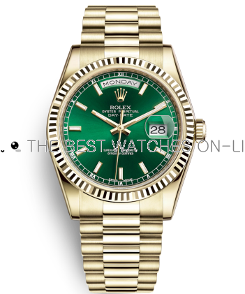 Rolex Day-Date Swiss Automatic Gold Watch 118238-0419 Green Dial 36mm (High End)