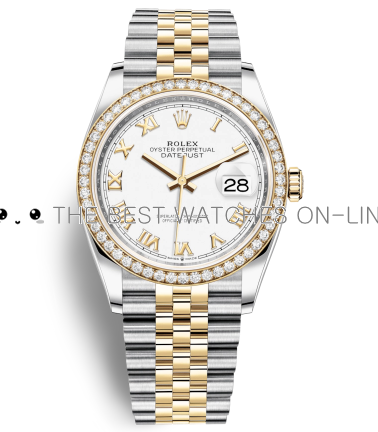 Rolex Datejust Swiss Automatic Yellow Gold Watch 126283RBR-0015 White Dial 36mm (High End)