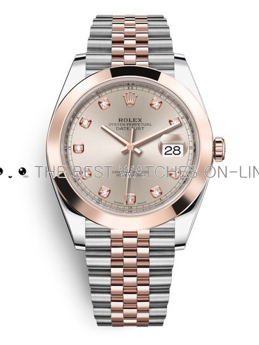 Replica Rolex Datejust II Swiss Watches 126301-0008 Rose Gold Dial 41mm(High End)