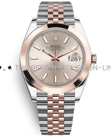 Replica Rolex Datejust II Swiss Watches 126301-0010 Rose Gold Dial 41mm(High End)
