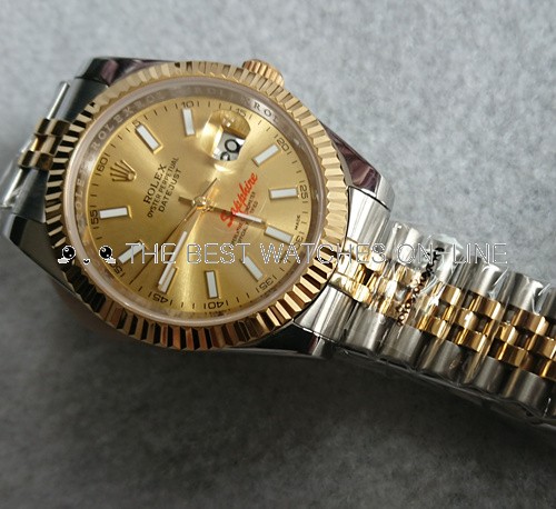 Replica Rolex Datejust II Automatic Two-Tone Watch 126333-0010 Gold Dial 41mm