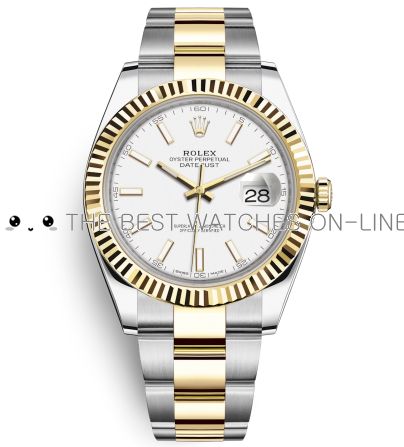 rolex datejust 41 two tone white dial