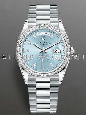 Rolex Day-Date Replica Swiss Watch 128396tbr-0003 Ice Blue Dial (High End)