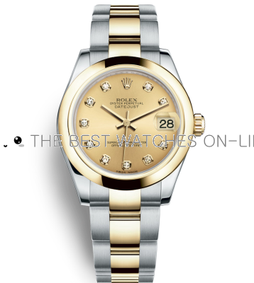 Replica Rolex Datejust Automatic Two-Tone Watch 178243-0024 Gold Dial 31mm