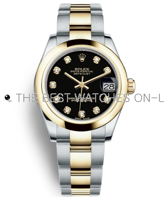Replica Rolex Datejust Automatic Two-Tone Watch 178243-0051 Black Dial 31mm