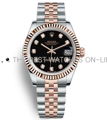 Rolex Datejust Ladies 178271-0017 Black Dial Ladies Automatic Replica Watch 31MM