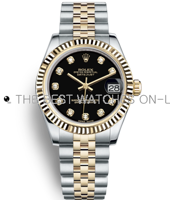 Replica Rolex Datejust Automatic Two-Tone Watch 178273-0020 Black Dial 31mm