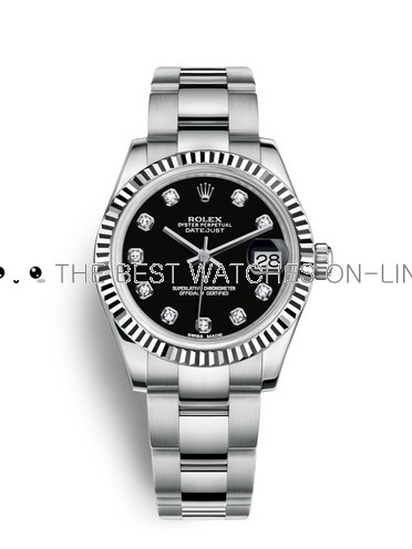 Rolex Datejust 31MM Ladies Automatic Replica Watches 178274-0058 Black Dial
