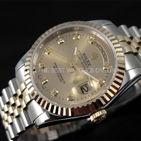 rolex day date gold and silver