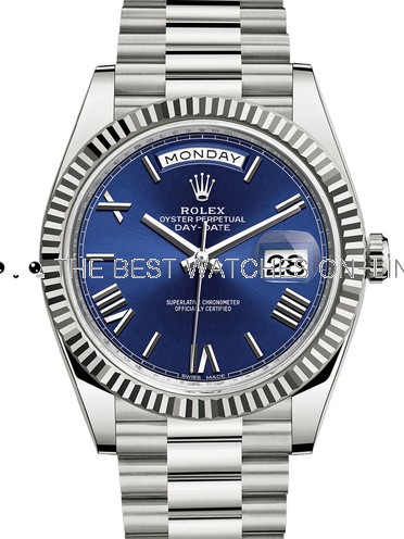Rolex Day-Date II Swiss Replica Watch 228239-0007 Dark Blue Dial 40mm (High End)