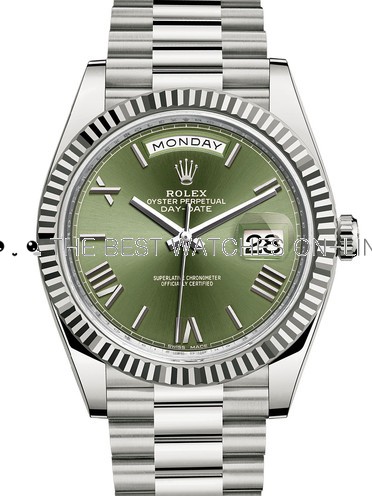 Rolex Day-Date II Swiss Replica Watch 228239-0033 Olive Green Dial 40mm (High End)