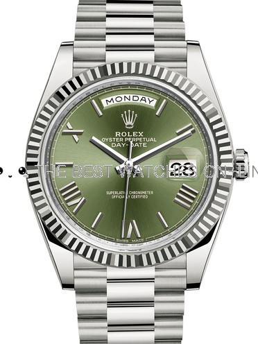 Rolex Day-Date II Swiss Cal.3255 Replica Watch 228236-0008 Green Dial 40mm (Super Clone)