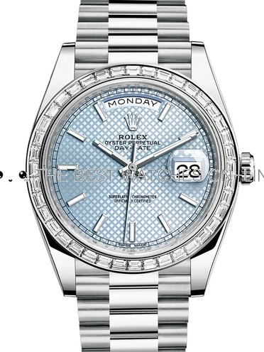 Rolex Day-Date II Swiss Replica Watch 228396tbr-0001 Ice Blue Dial 40mm (High End)