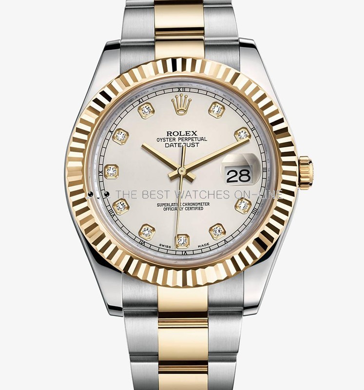 Rolex Datejust II Mens 116333 Ivory white dial Diamond time markers Automatic Replica Watch