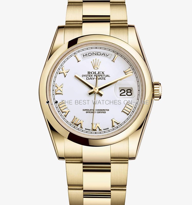 Rolex day date best sale roman numerals gold