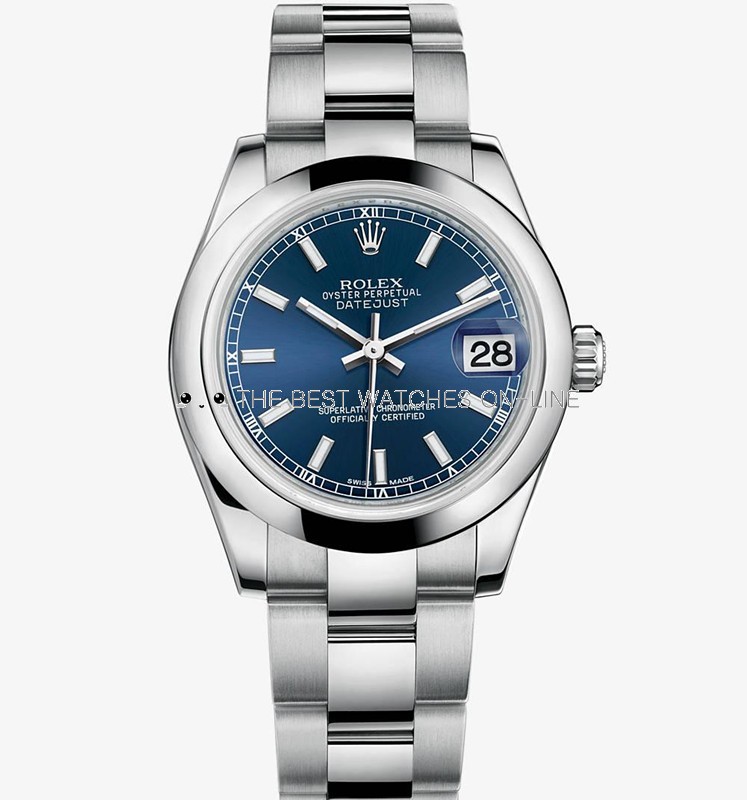 Swiss Rolex Datejust Ladies 178240 Blue dial Bar-type time markers Automatic Replica Watch