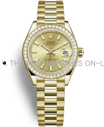 Replica Rolex Datejust Automatic Watch 279138RBR-0014 Gold Dial 28mm