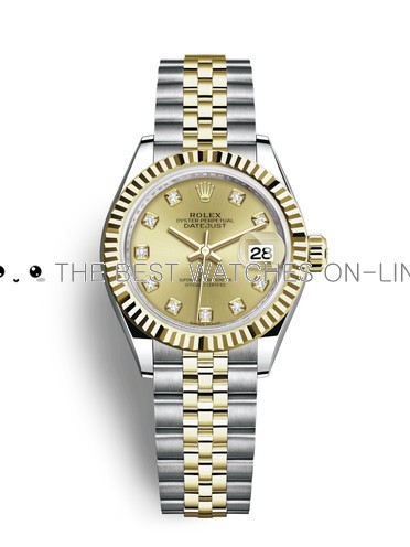 Replica Rolex Datejust Ladies Swiss Watches 279173-0011 Gold Dial 28mm(High End)