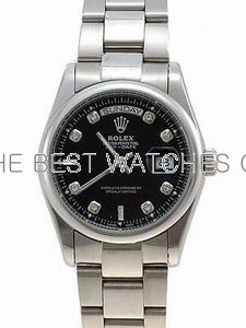Rolex Day-Date II Replica Watches Black Dial RX41154