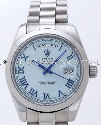 Rolex Day-Date II Replica Watches Blue Dial RX41147