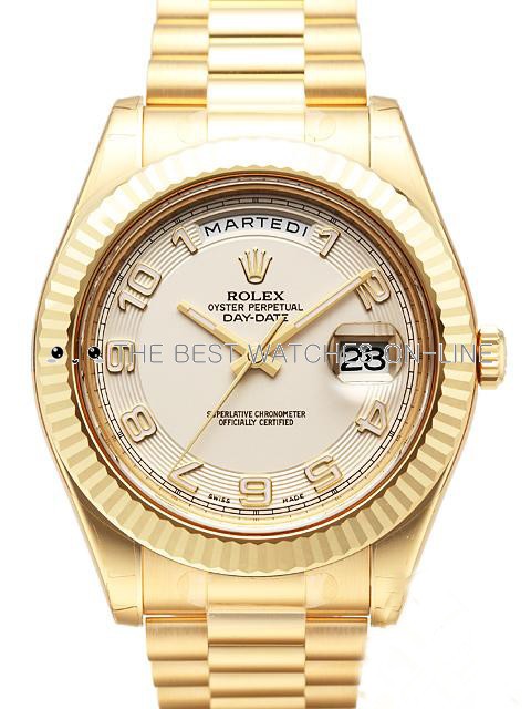 Rolex Day-Date II 218238 18K Yellow Gold White dial Arabic numerals Men Automatic Replica Watch