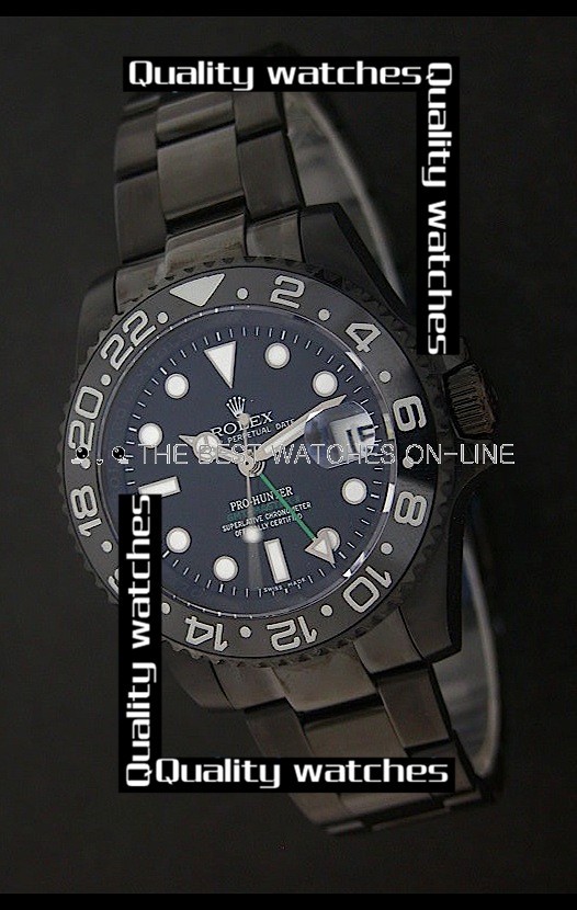 Swiss Rolex Pro-Hunter GMT-Master II PVD coated 41mm Automatic Replica Watch 