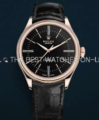 Rolex Cellini Swiss Replica Watch Rose Gold 50505-0009 Black Dial 39mm (High End)