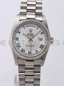 Rolex Day-Date II Replica Watches Silver Dial RX41152