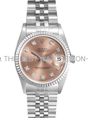 Rolex Datejust Replica Watches SS Stainless Steel Bronze Dial Diamond Hour markers IV