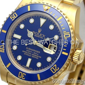 rolex submariner full gold blue dial