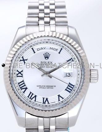 Rolex Day-Date II Replica Watches Silver Dial RX41142