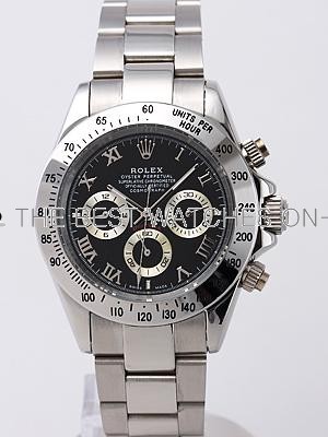 Rolex Daytona Replica Watches SS White Dial roma hour markers SS Band