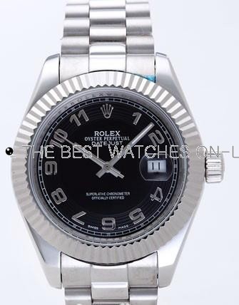 Rolex Datejust II Replica Watches Black Dial RX4114