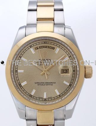 Rolex Day-Date II Replica Watches Gold Dial RX41131