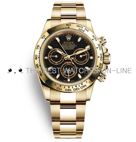 Replica Rolex Daytona Gold Swiss Watches 116508-0004 Black Dial 40mm(High End)