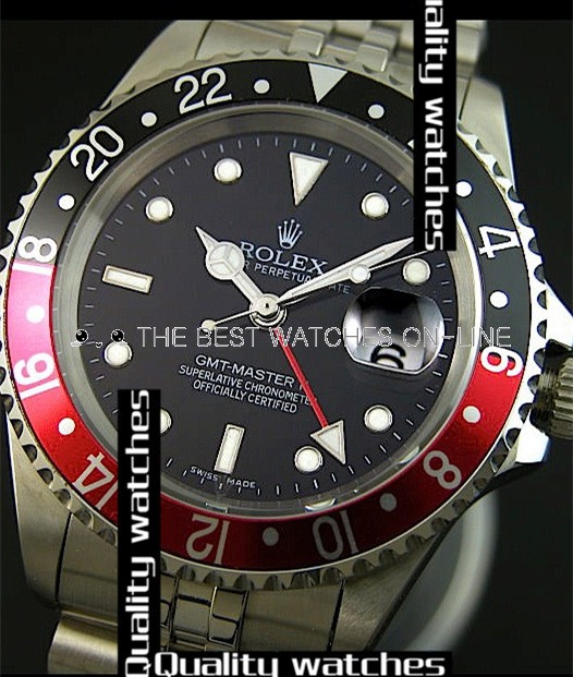 Replica Rolex GMT-Master II Automatic Watch Black & Red Bezel 40mm