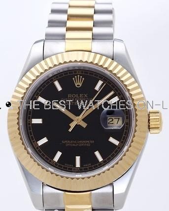 Rolex Datejust II Replica Watches Black Dial RX4107