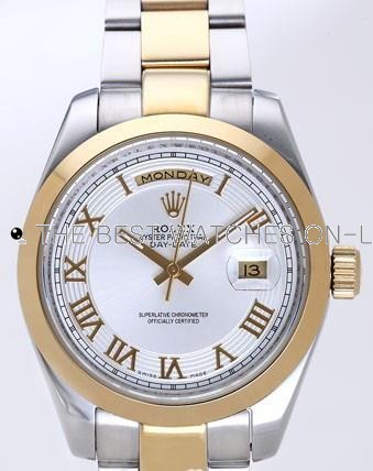 Rolex Day-Date II Replica Watches Silver Dial RX41134