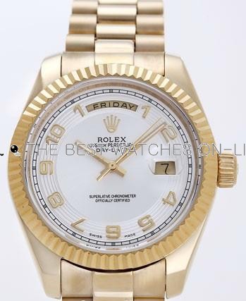 Rolex Day-Date II Replica Watches Silver Dial RX41173