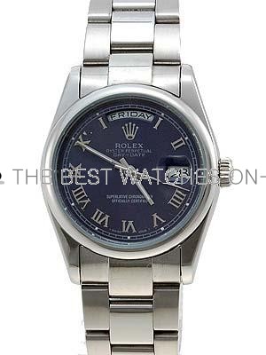 Rolex Oyster Day Date Replica Watches White Gold Blue dial RLLP06