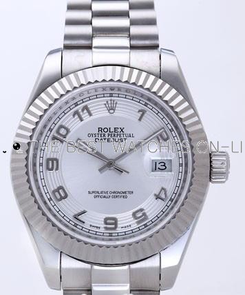 Rolex Datejust II Replica Watches Silver Dial RX4113