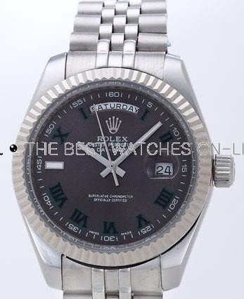 Rolex Day-Date II Replica Watches Black Dial RX41138