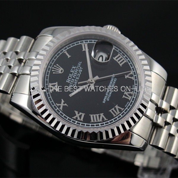 rolex datejust roman numerals black face