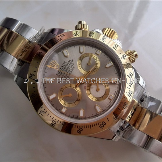 Swiss Rolex Daytona Replica Watch Gray Dial Two Tone (High End)