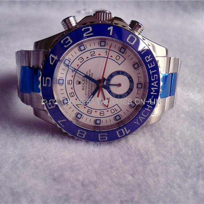 Swiss Replica Rolex Yacht-Master II White Dial Blue Ring (High End)